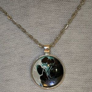 Mixed Black, Blue and White Pendant